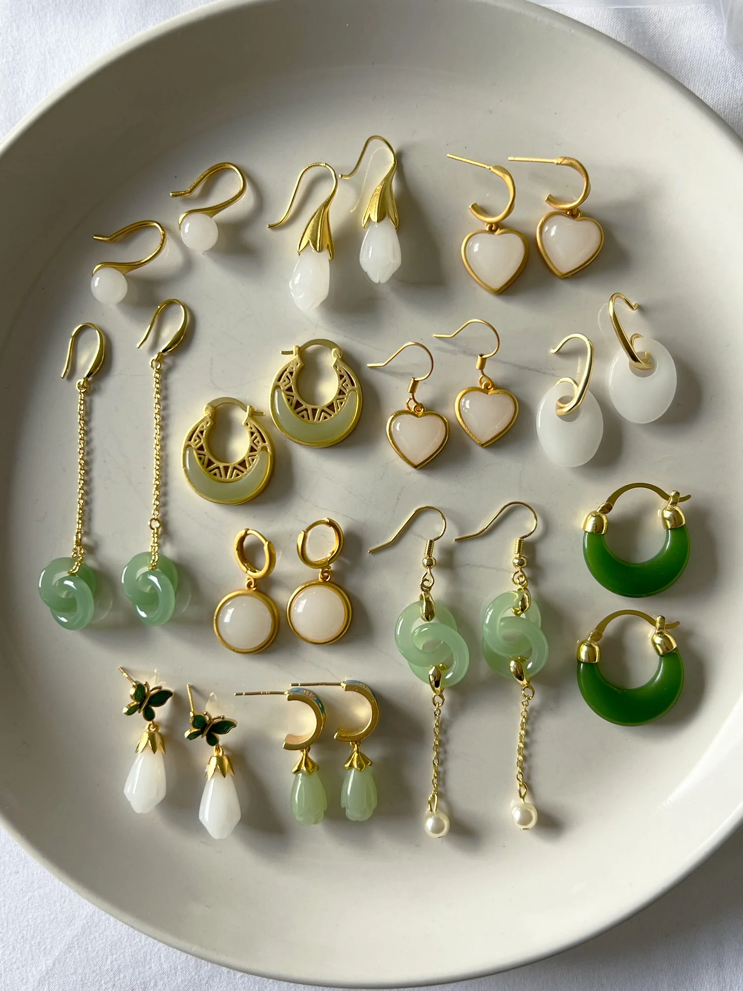 Perfect Heart Jade Hoop Earrings - Image 5