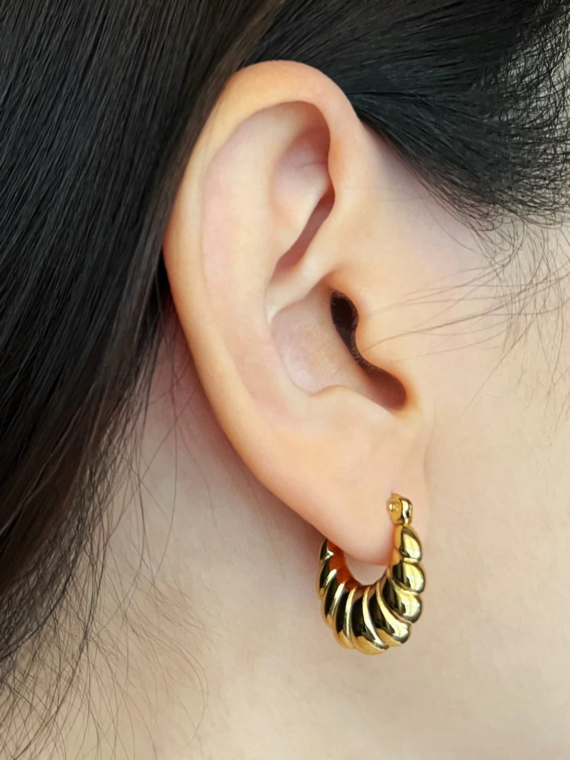 Petal Hoops - Stainless Steel, Gold - Image 2