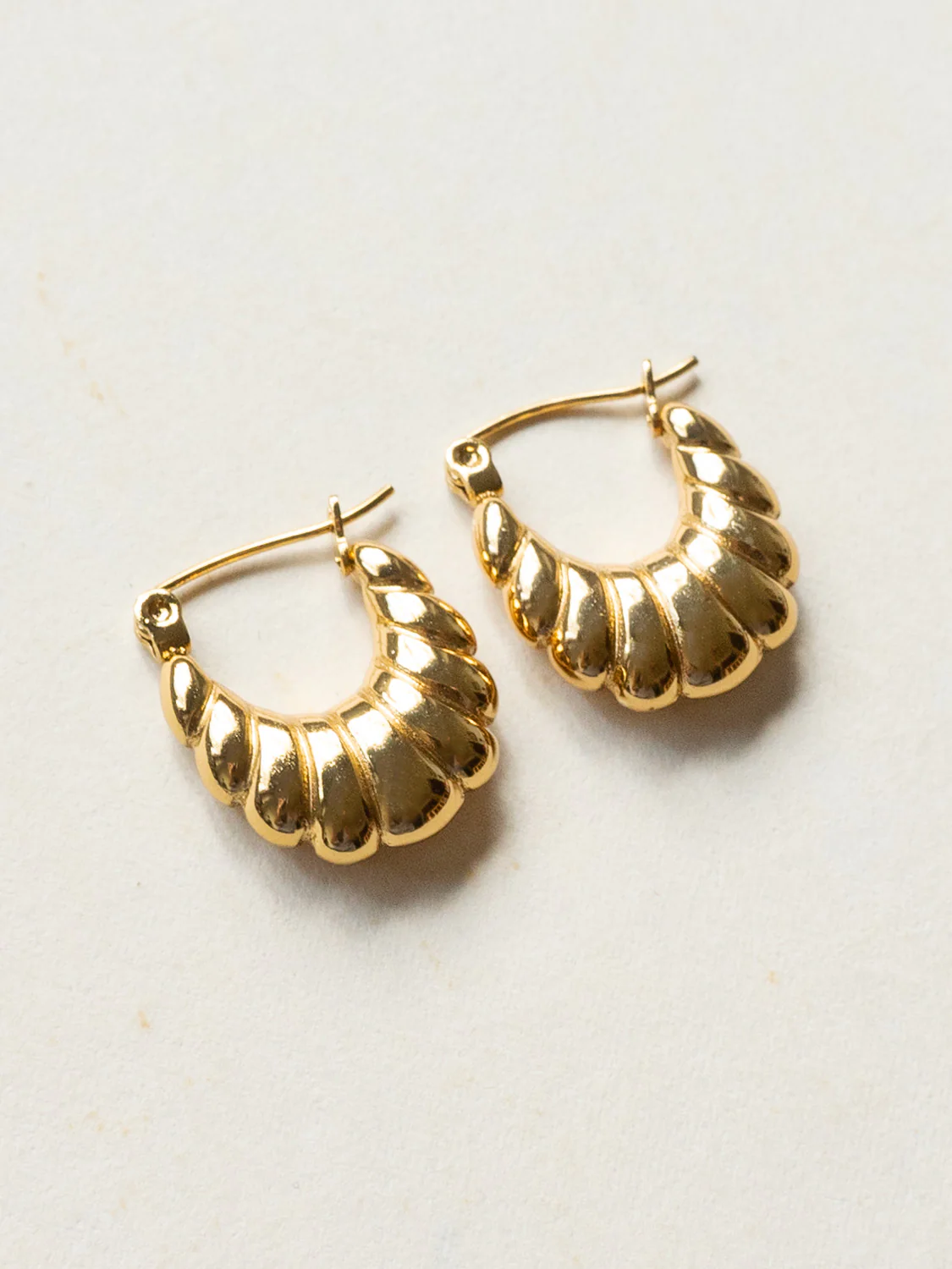 Petal Hoops - Stainless Steel, Gold - Image 3