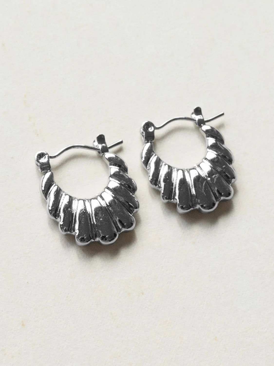 Petal Hoops - Stainless Steel, Silver - Image 3