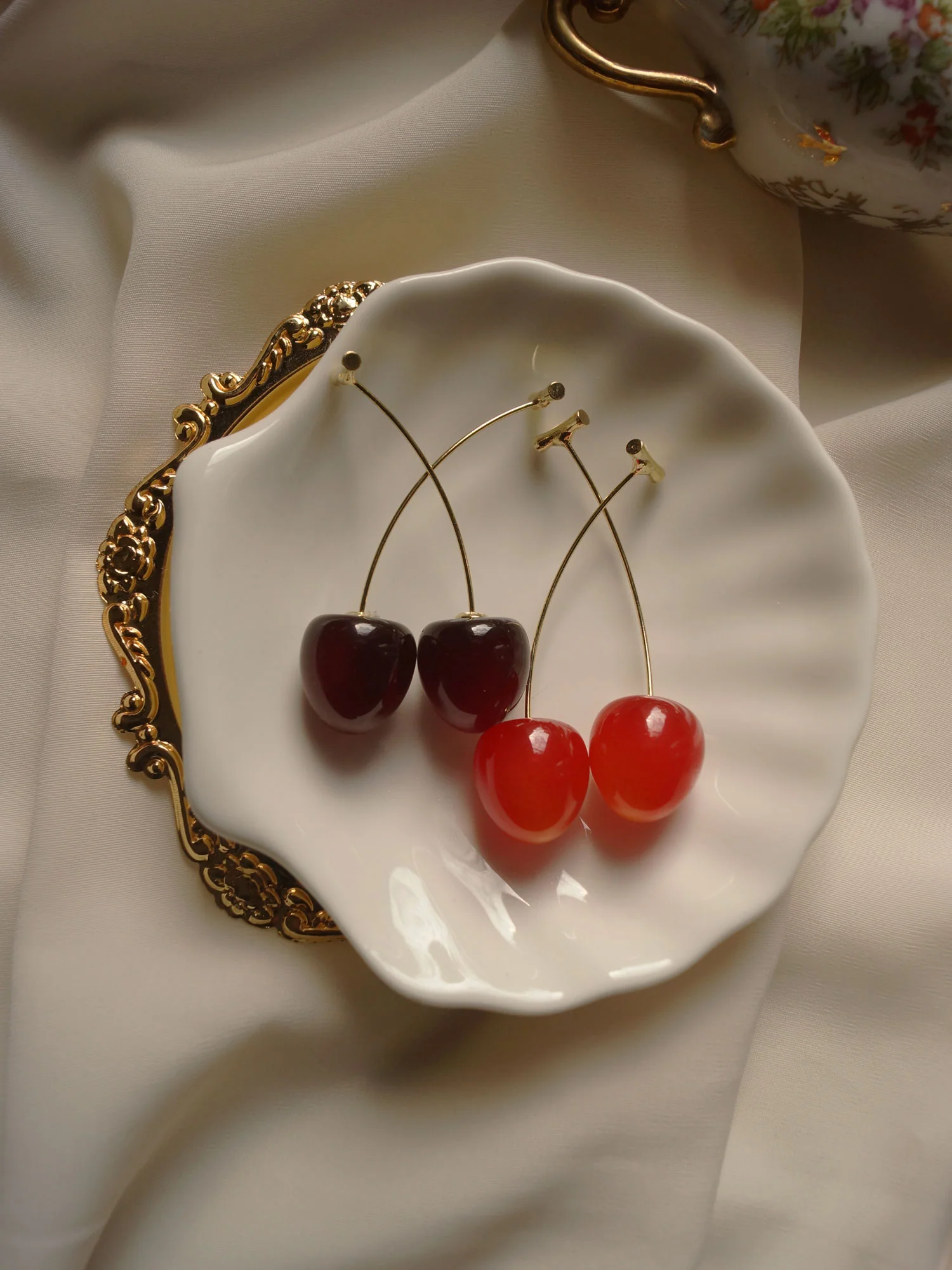 Petit Cher (Cherry) Earrings *Gold-plated stems - Image 3
