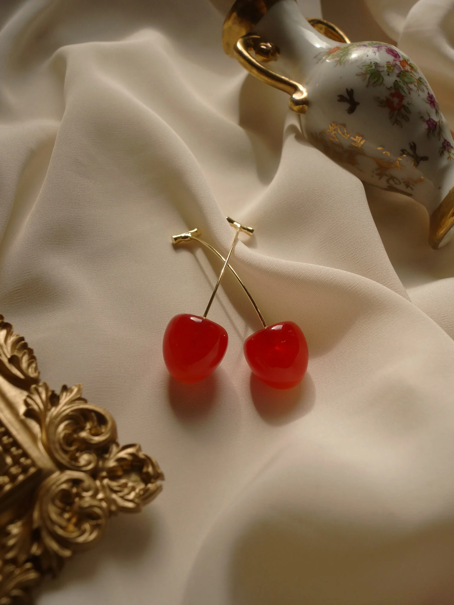 Petit Cher (Cherry) Earrings *Gold-plated stems - Image 8
