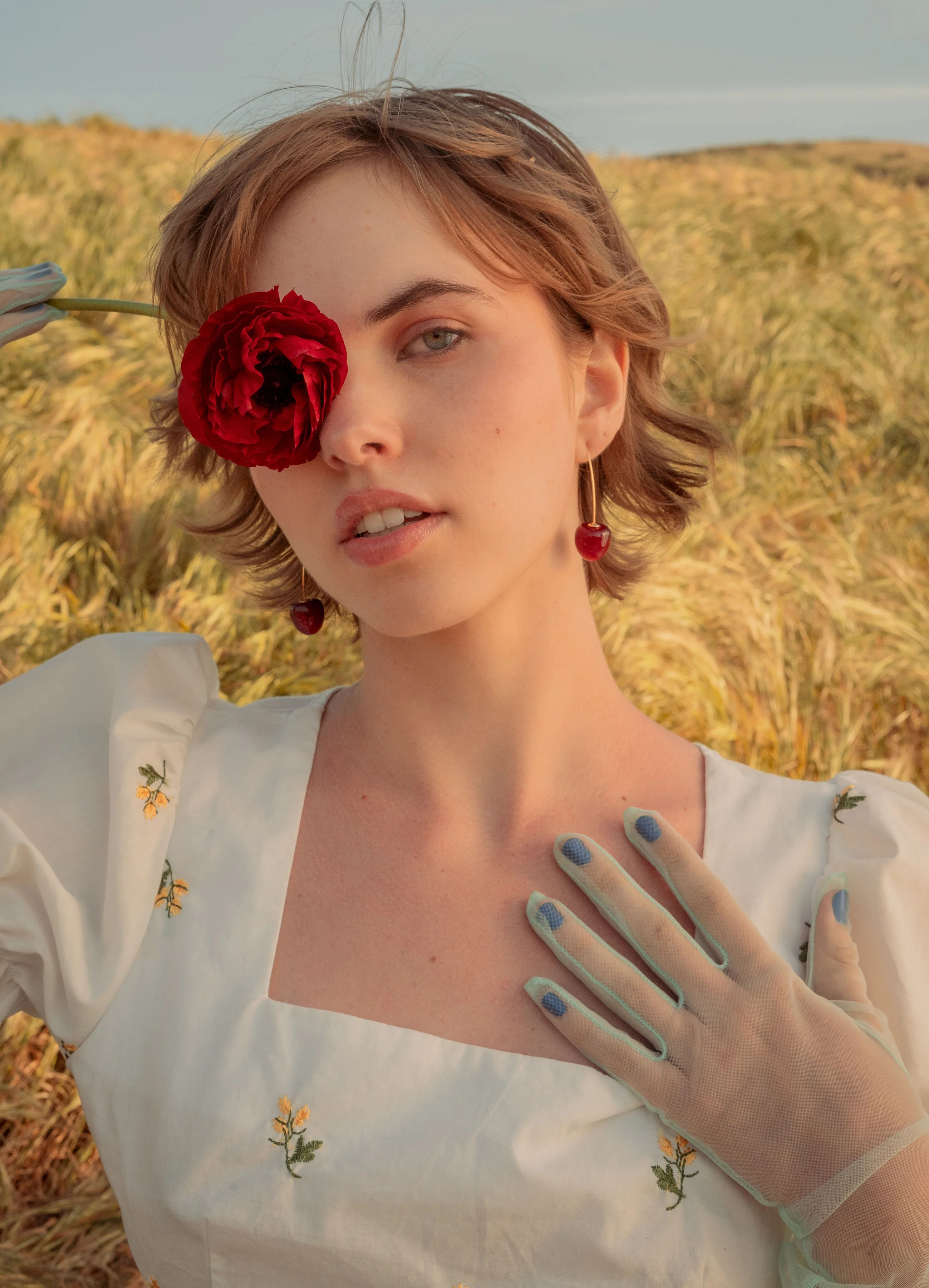 Petit Cherié (Cherry) Earrings *Gold-plated stems - Image 3