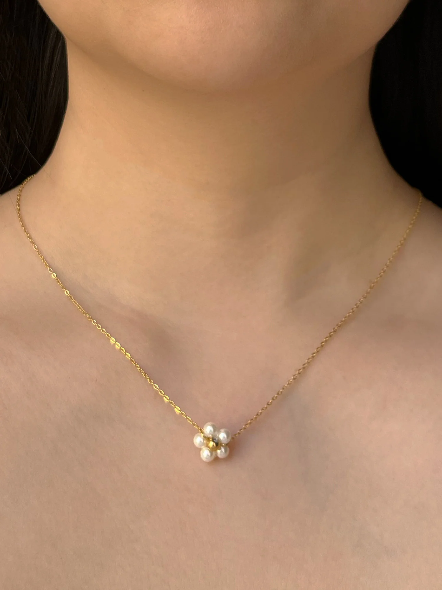 Petite Beaded Little Flower Necklace - Image 2
