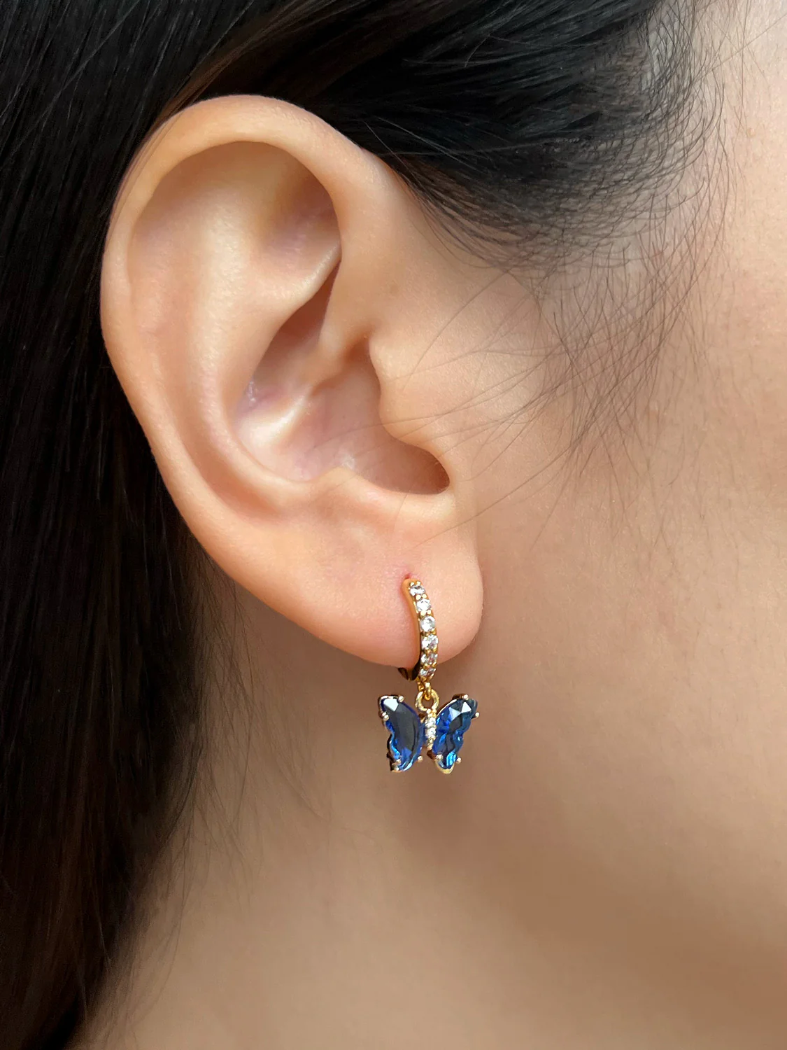 Petite Butterfly Huggies - Eclectic Blue - Image 2