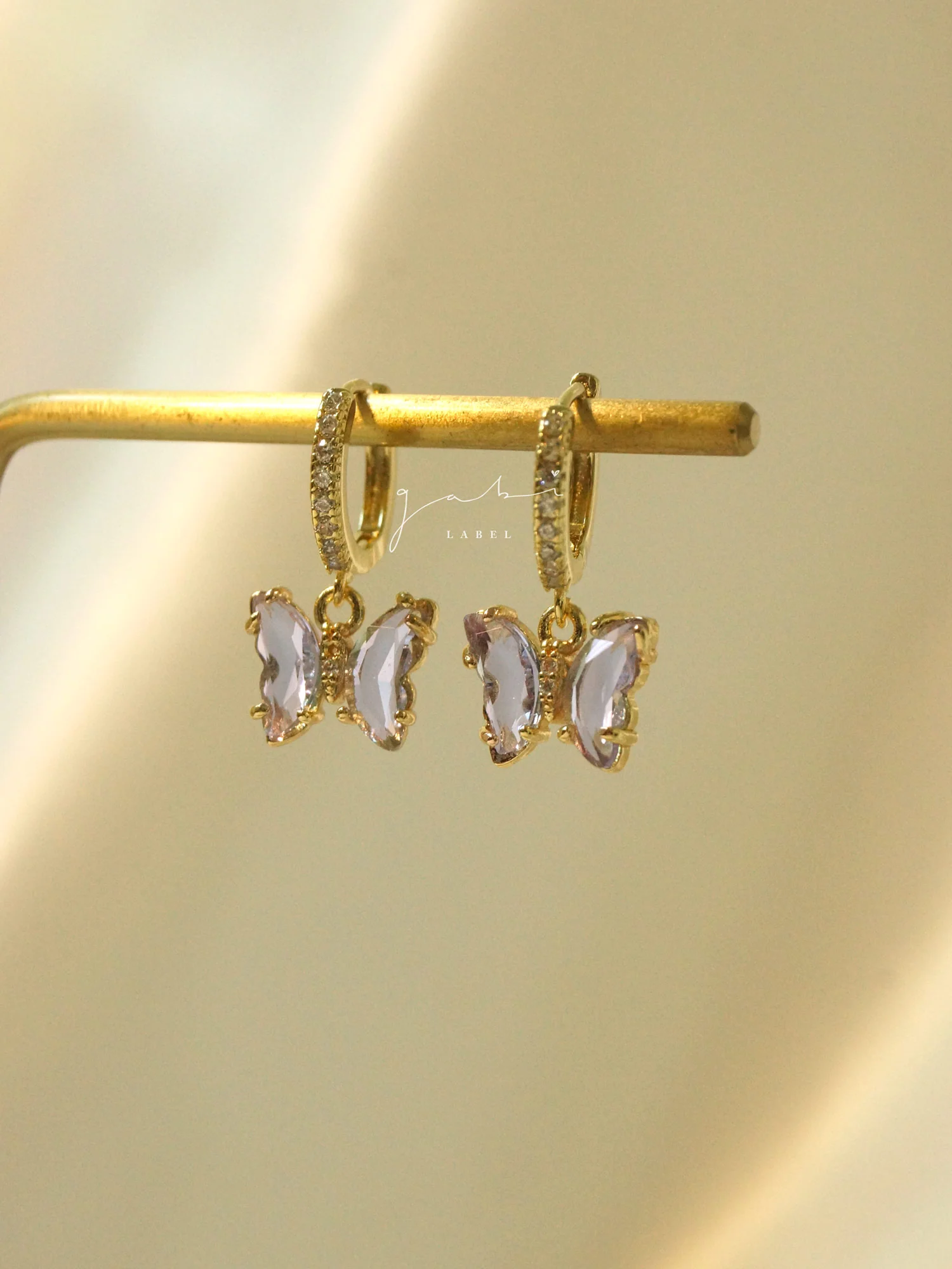 Petite Butterfly Huggies - Lilac *14K Gold-plated - Image 3