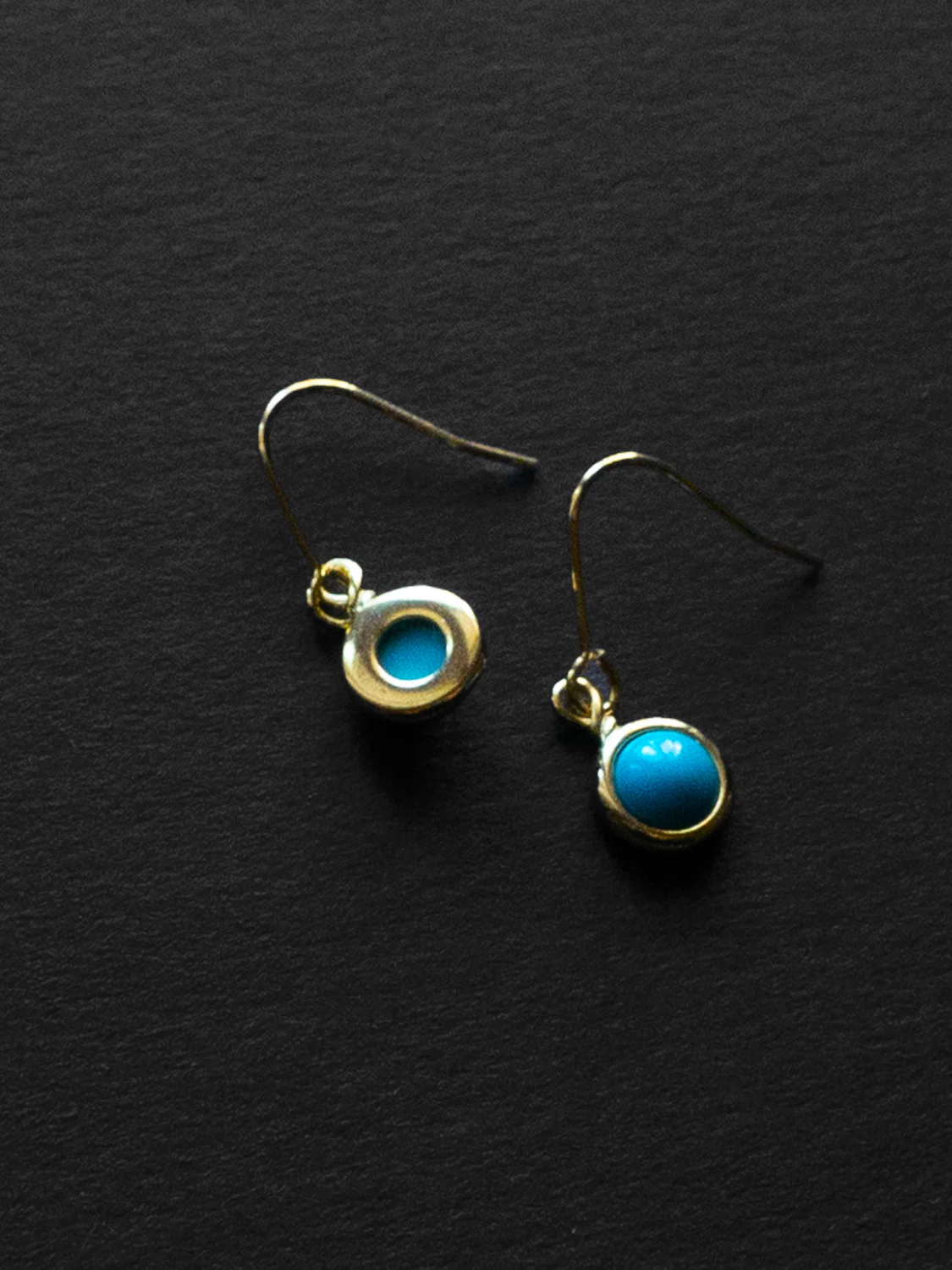 Petite Turquoise Stone Pendant Earrings - Image 3