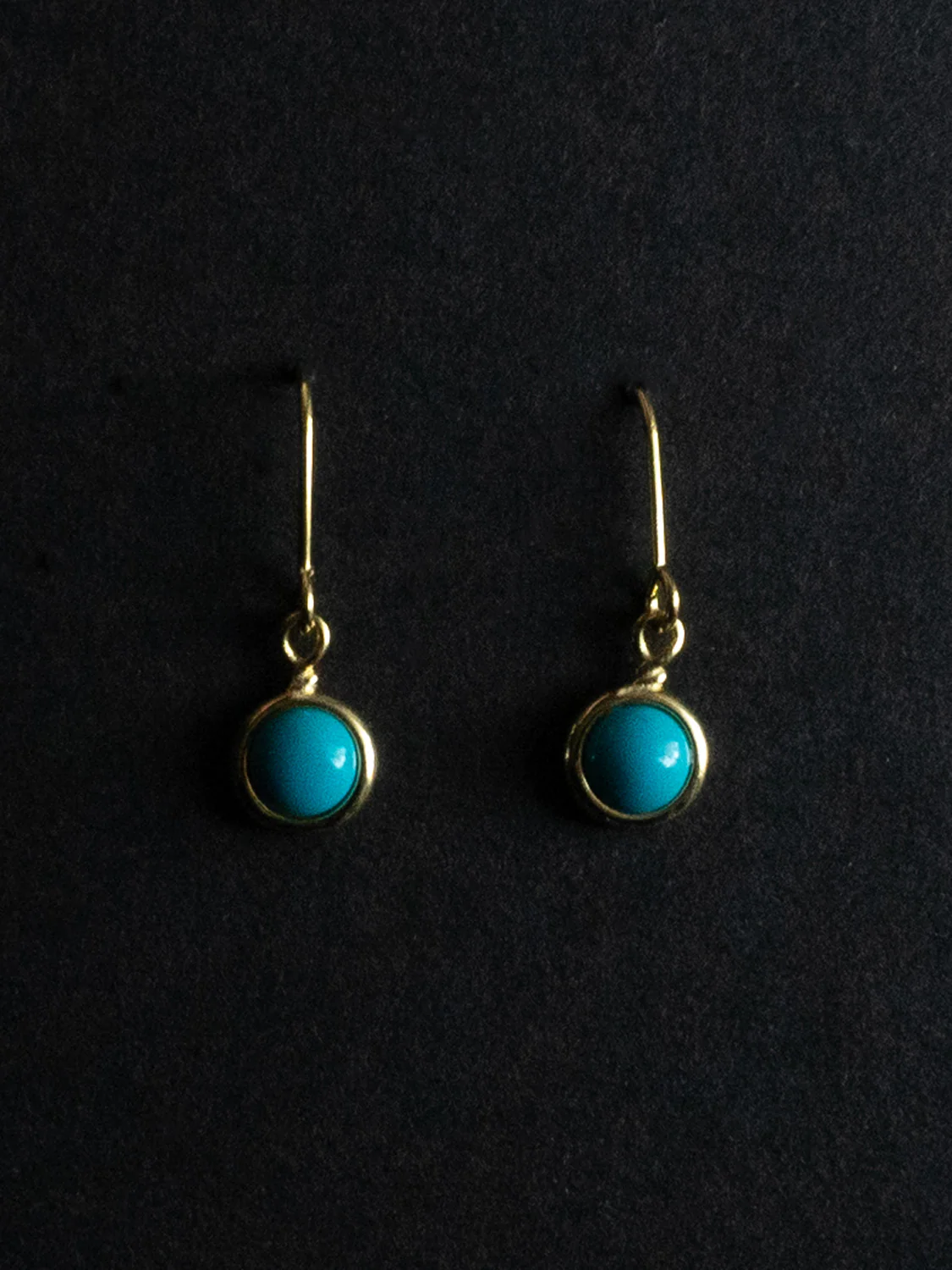 Petite Turquoise Stone Pendant Earrings - Image 4