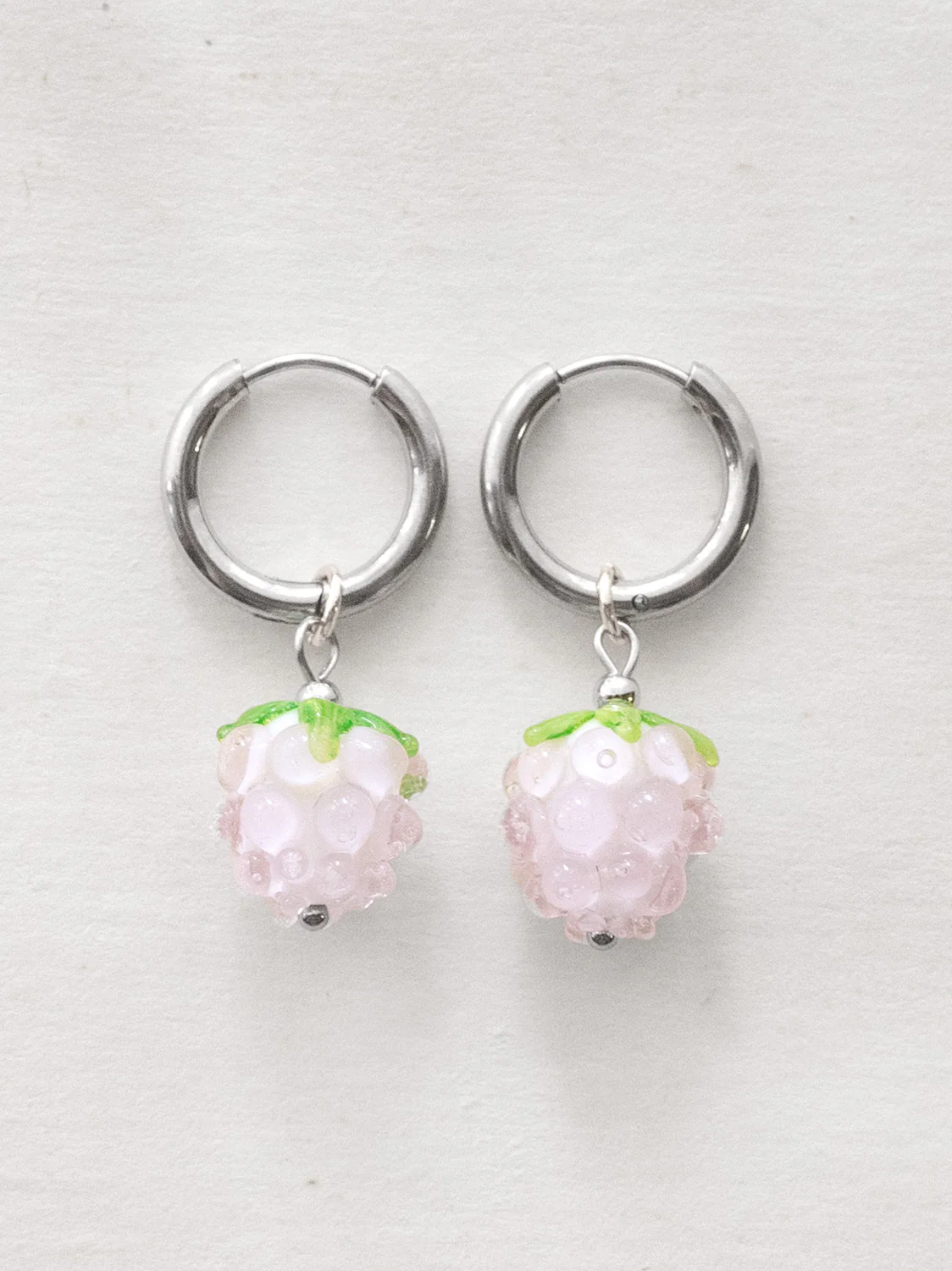 Pink Raspberry Hoops - Silver - Image 2
