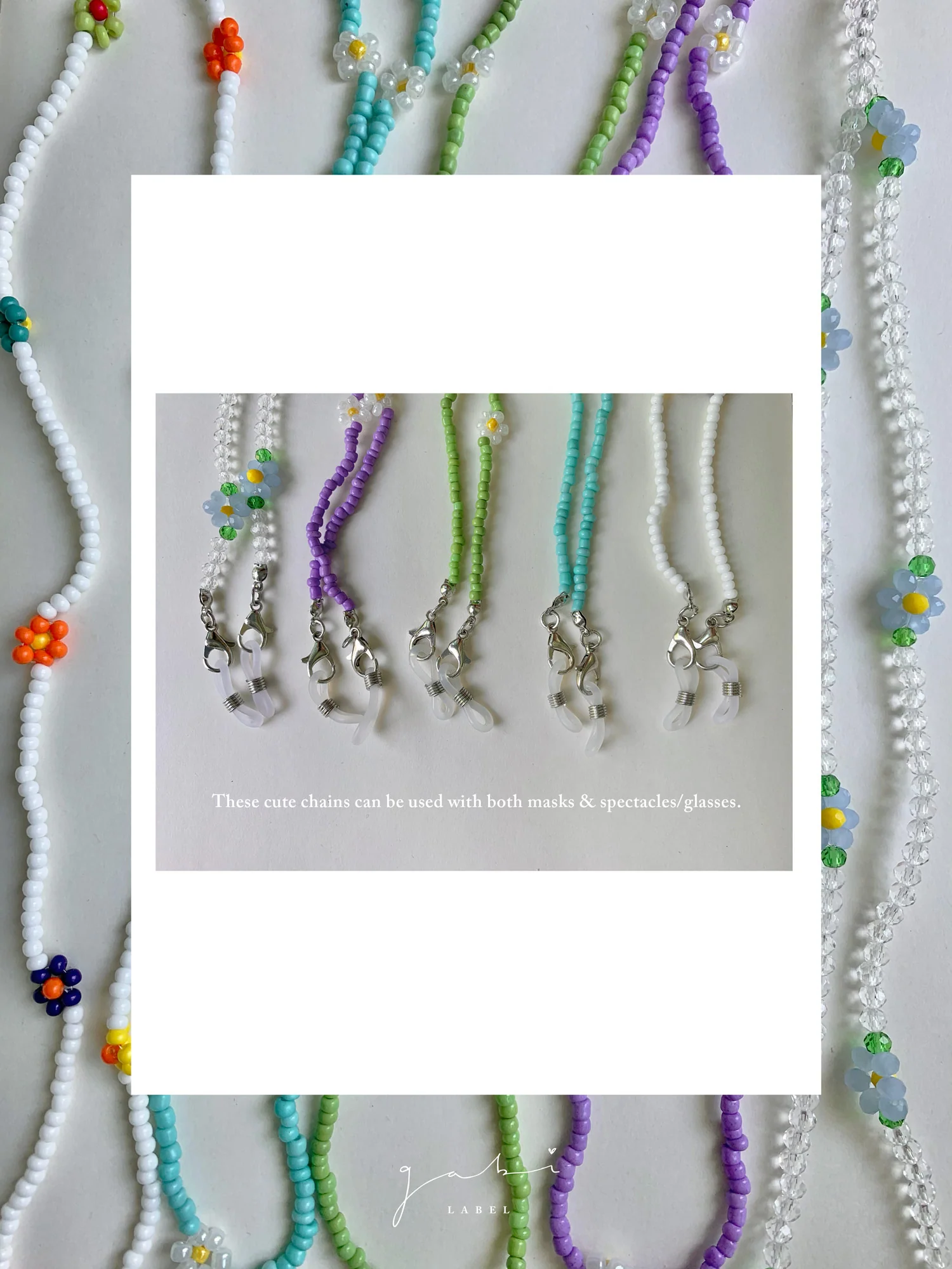 Beaded Mask Chain - Rainbow - Image 4
