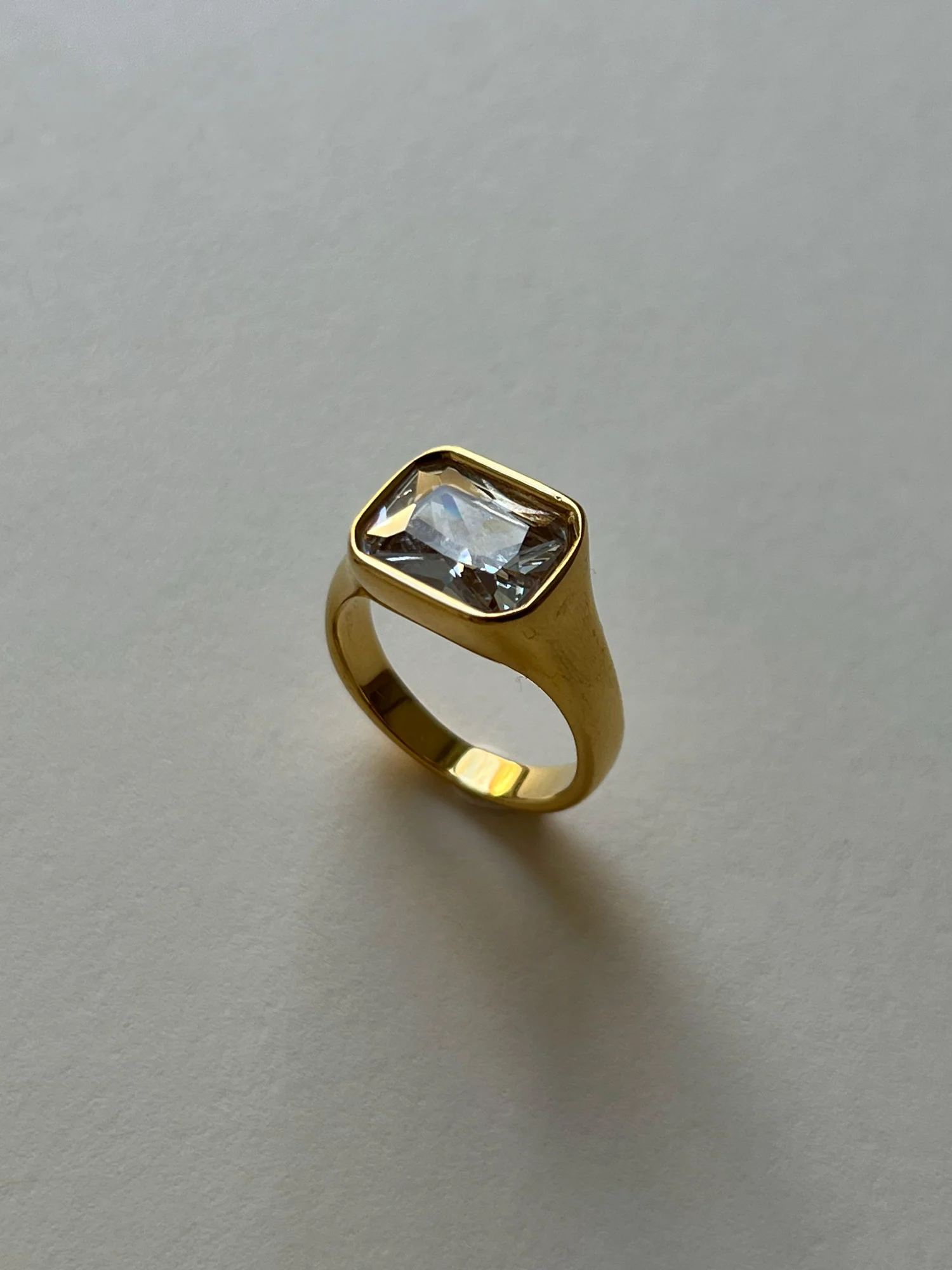Rectangular Gemstone Ring - Clear - Image 2