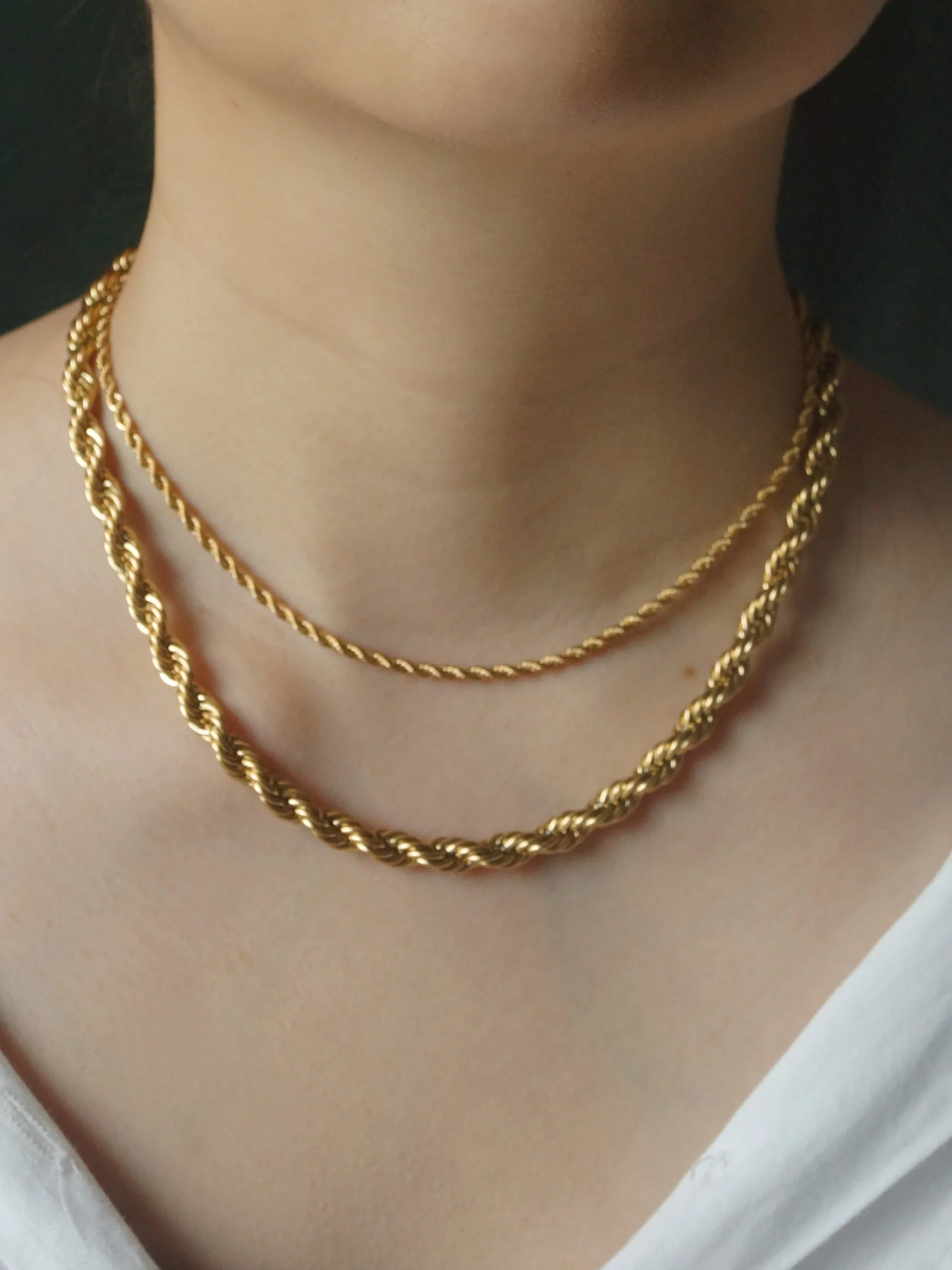 Rope Necklace - Thin *18K Gold-plated Stainless Steel - Image 5