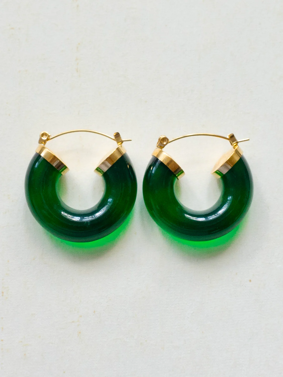 Round Resin Hoops - Dark Green - Image 3