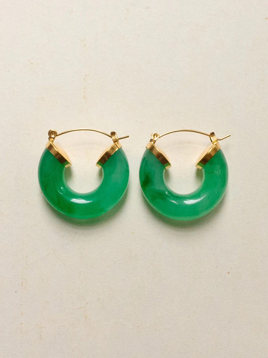 Round Resin Hoops - Jade Green - Image 3