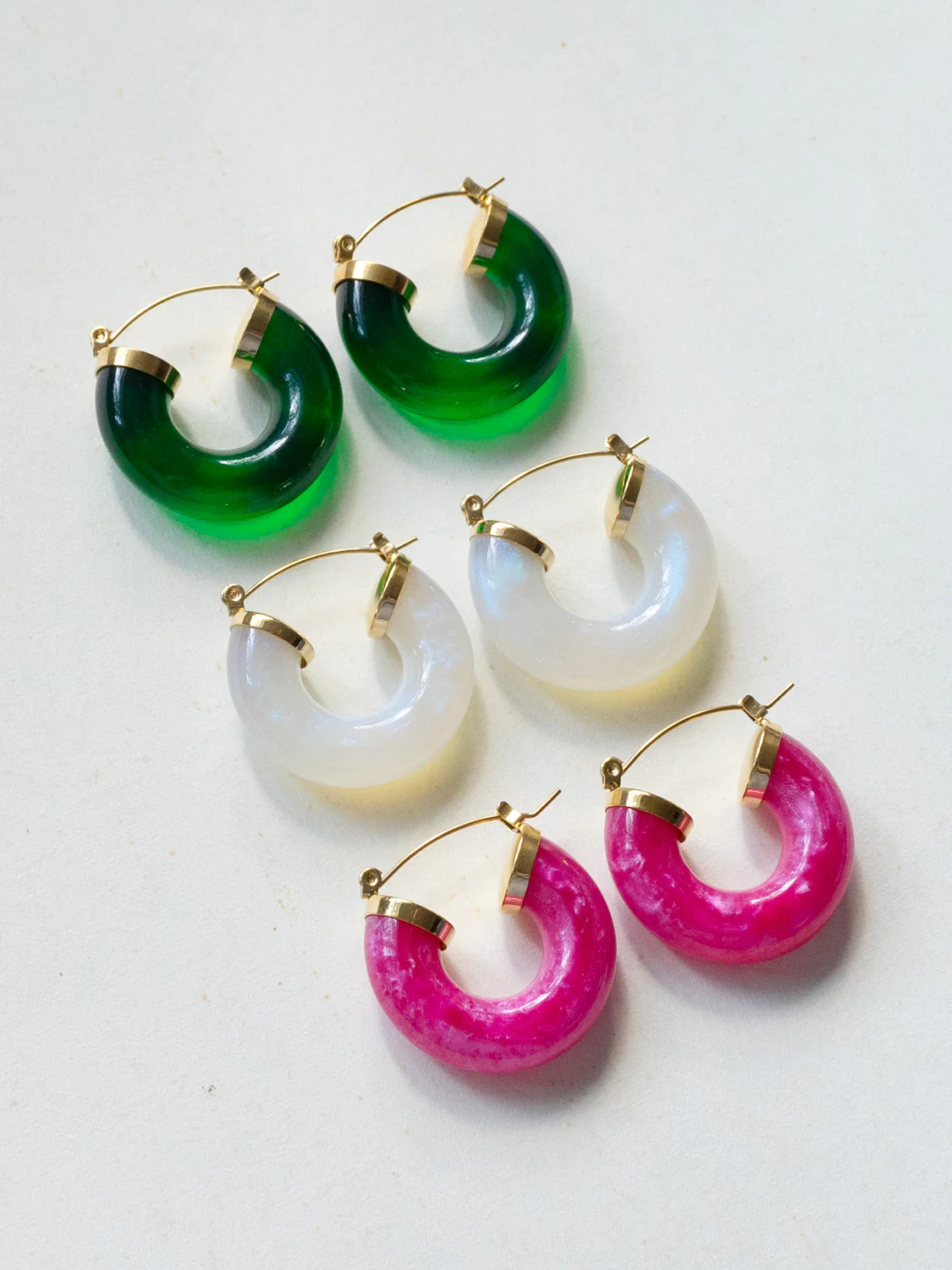 Round Resin Hoops - Dark Green - Image 4