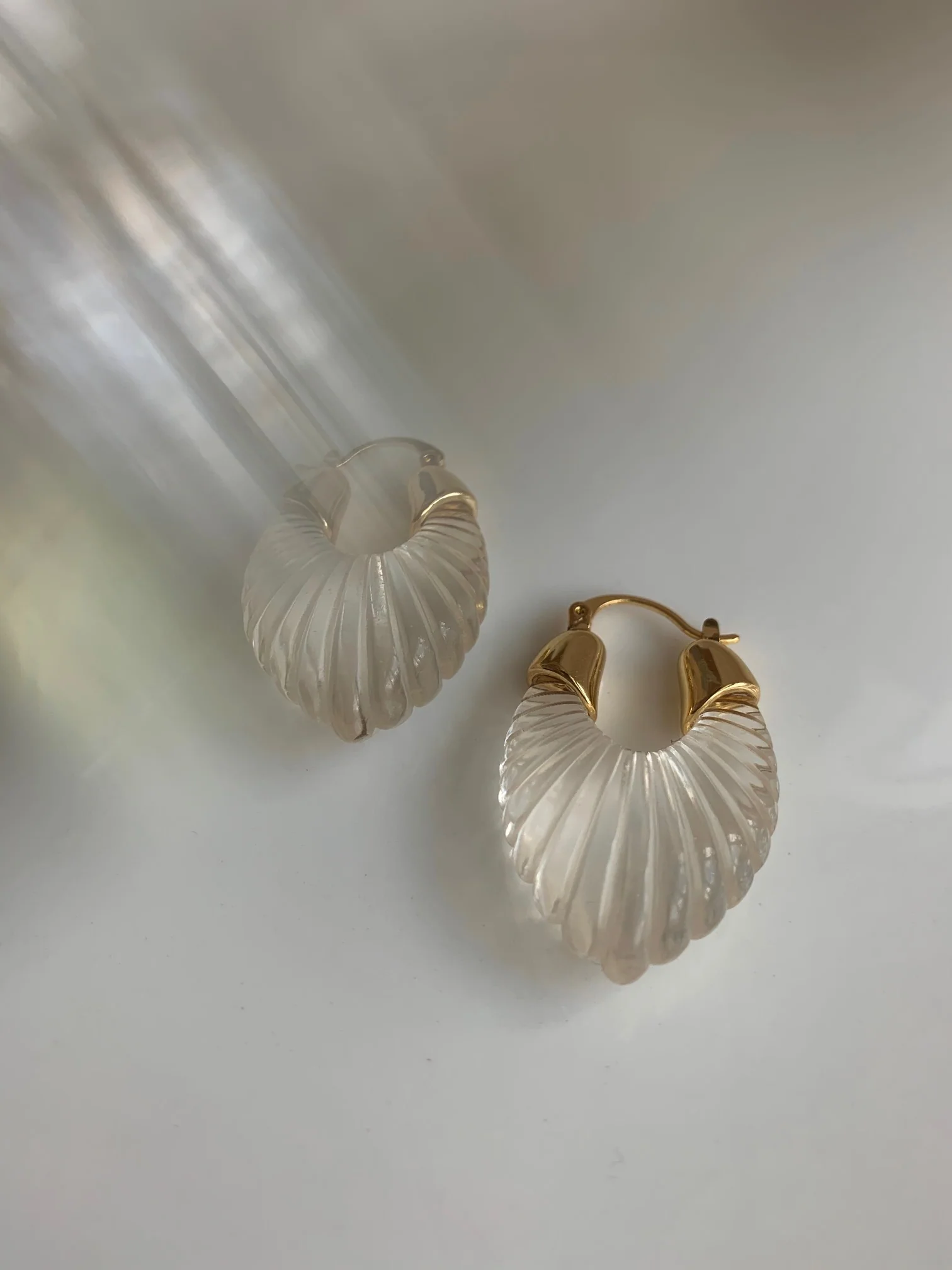 Sculptural Hoops - Clear - Image 3