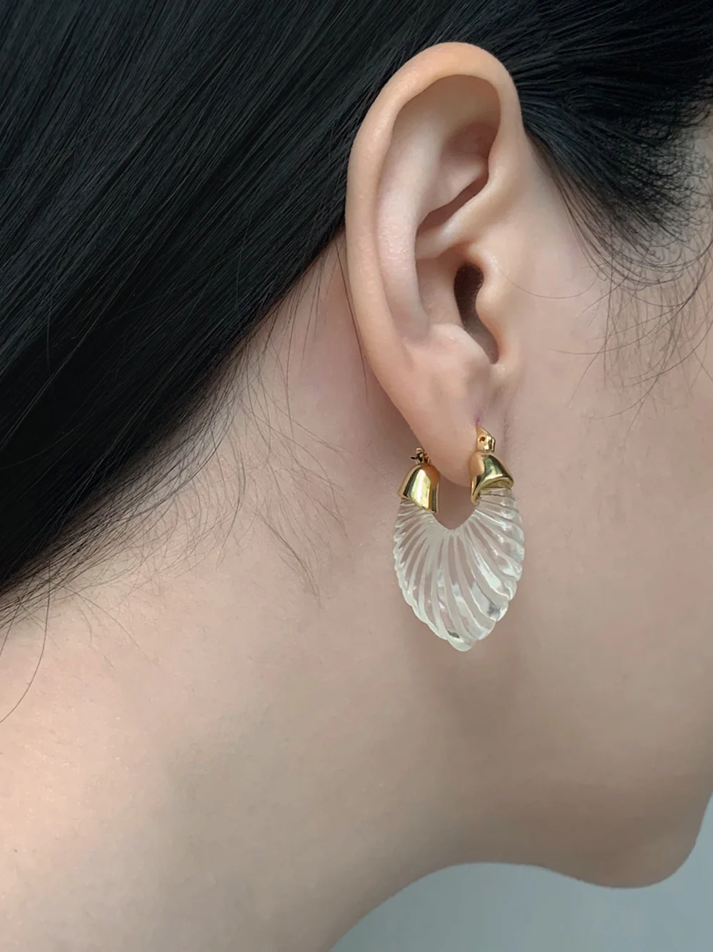 Sculptural Hoops - Clear - Image 4
