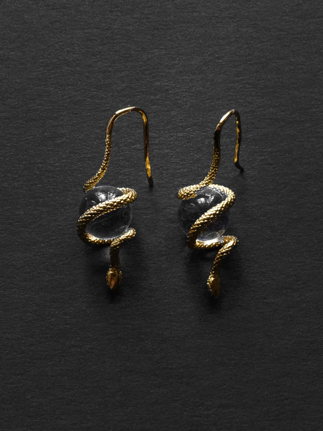 Serpent Orb Earrings - Clear - Image 2