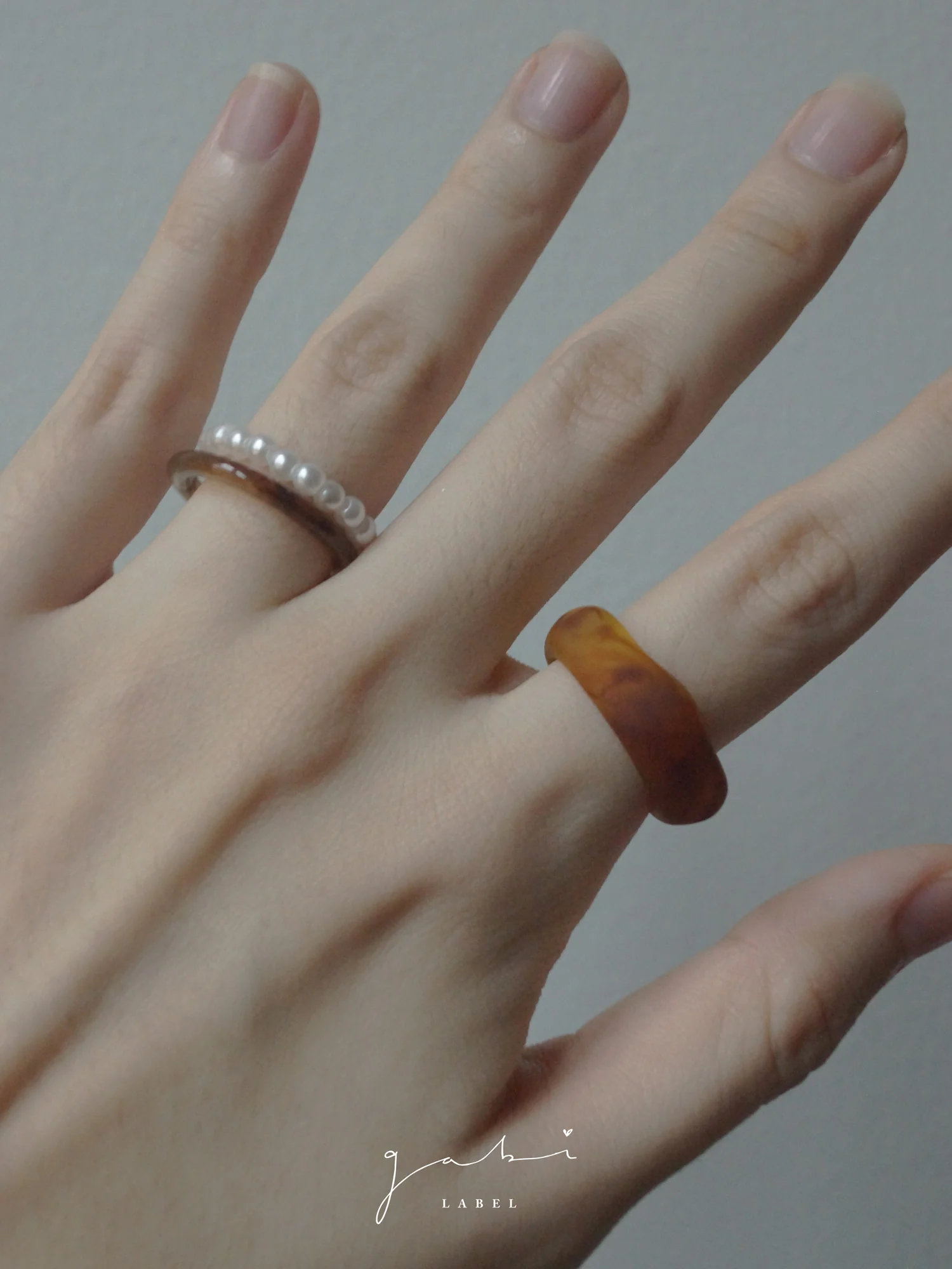 Set of 3 Rings - Brown - Image 4