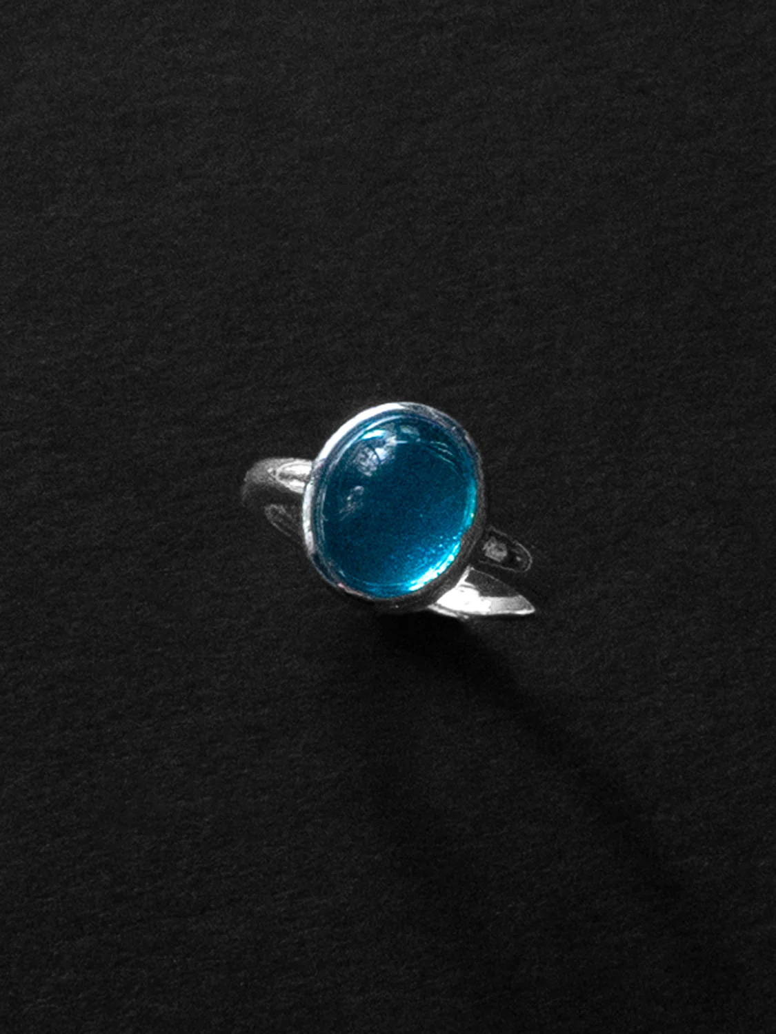 Silver Ring with Aqua Pendant - Image 3
