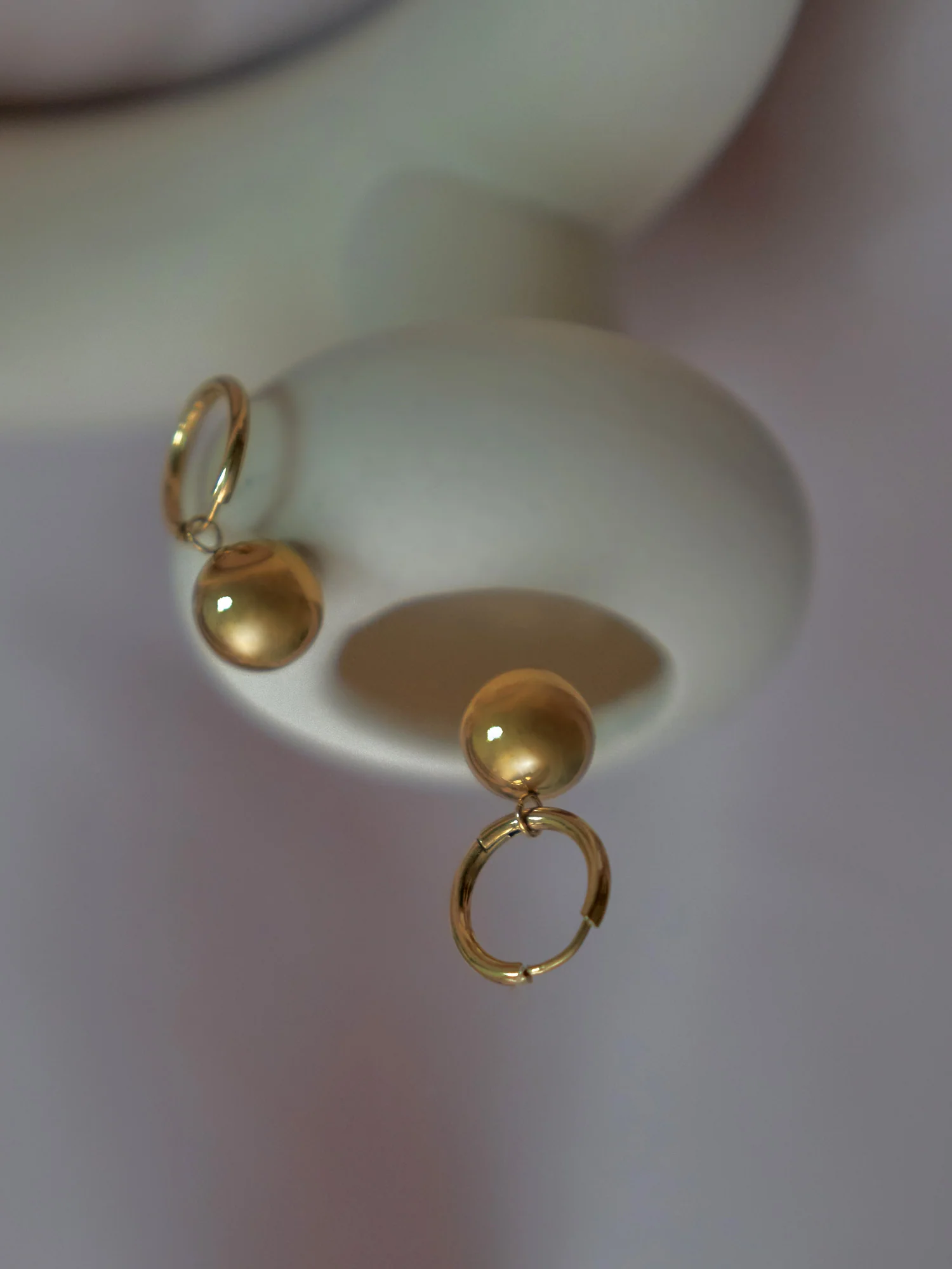 Spherical Gold Hoops