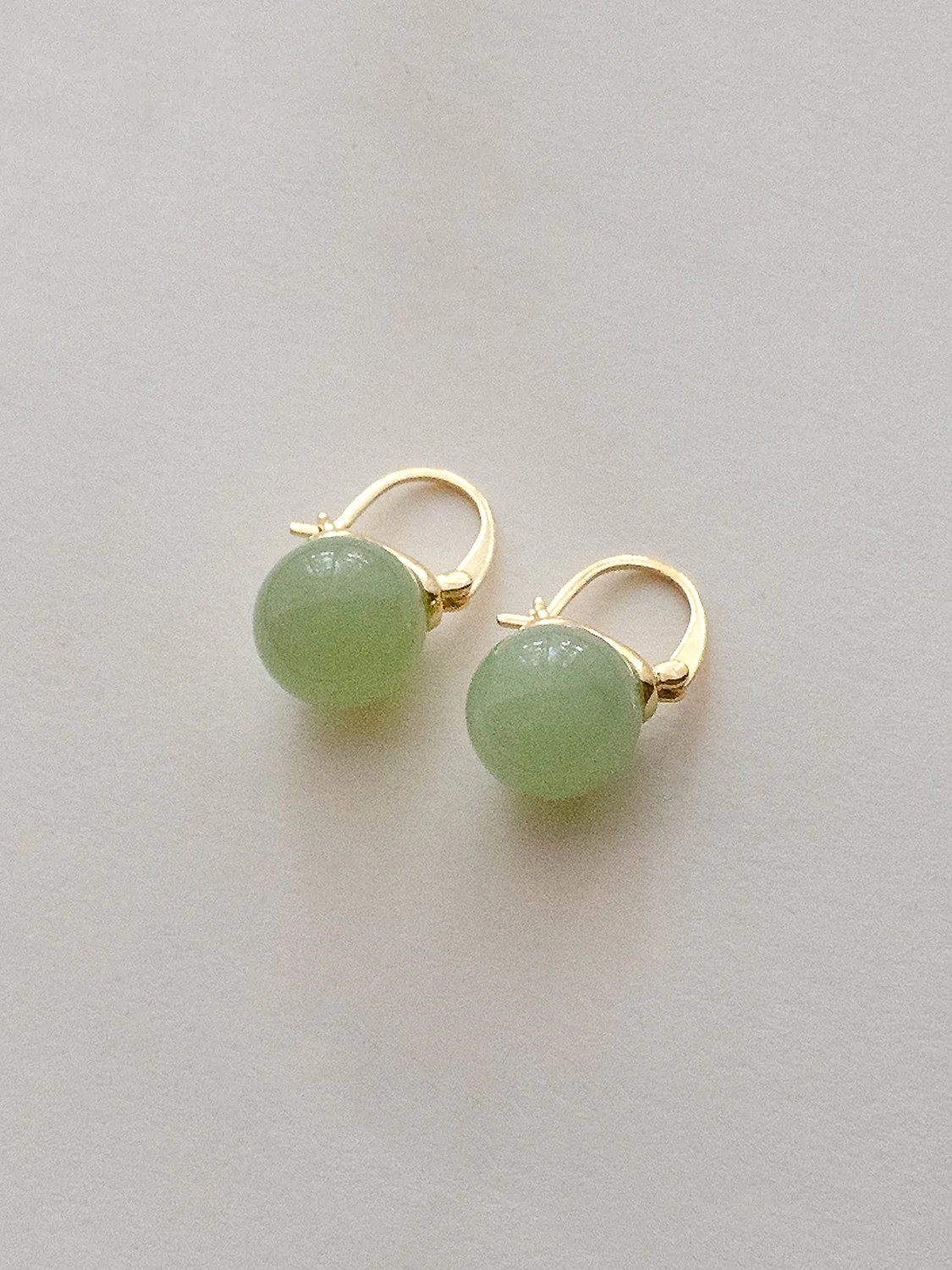 Spherical Green Jade Hoops - Image 2