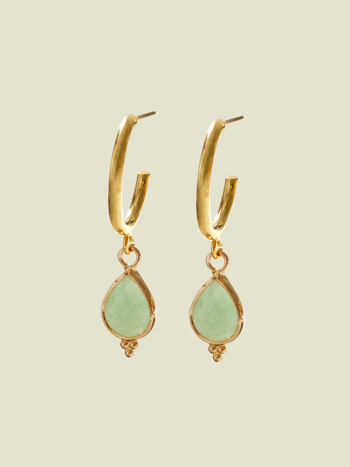 Spiritborn Hoops - Green Aventurine - Image 3