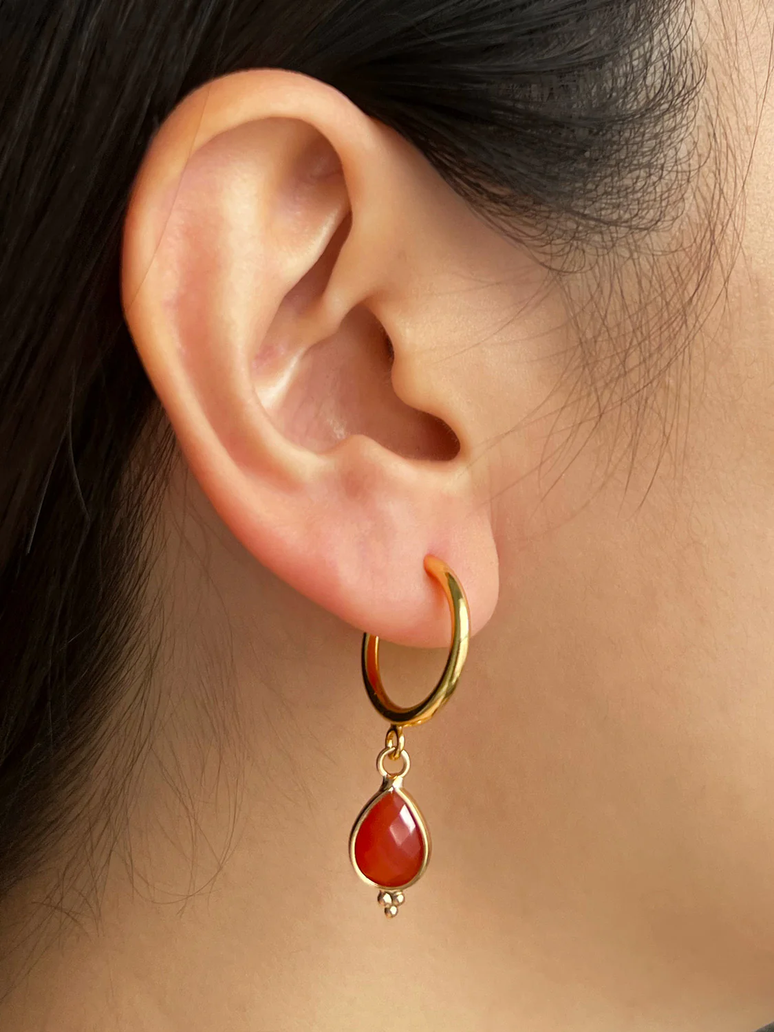 Spiritborn Hoops - Orange-Red Agate - Image 2