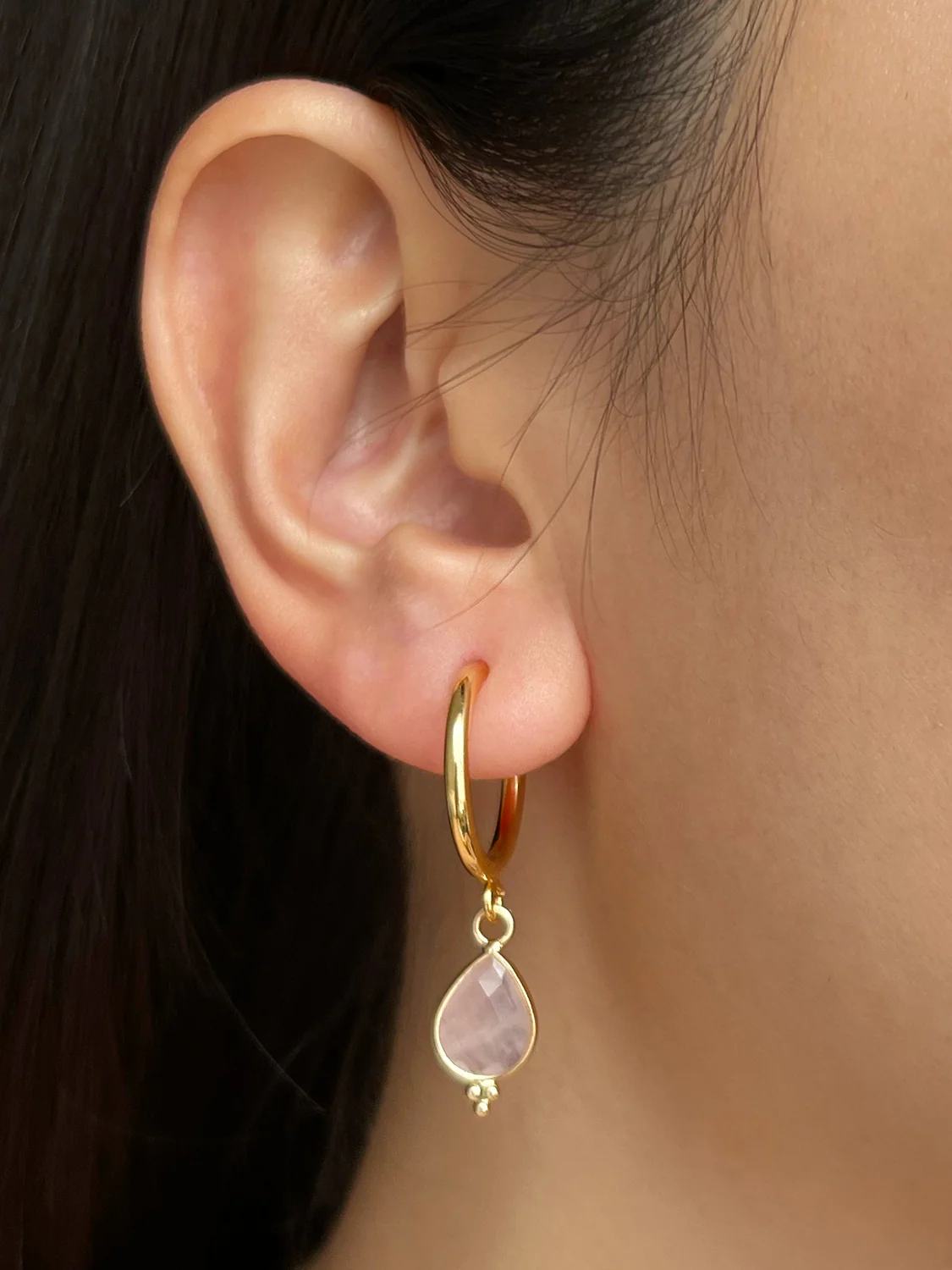 Spiritborn Hoops - Rose Quartz - Image 2