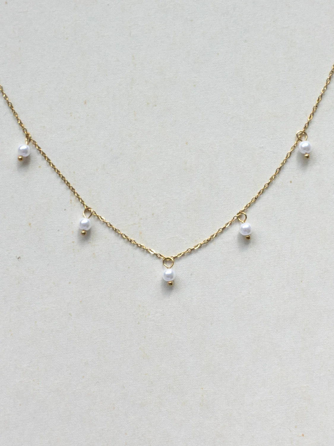 Stainless Steel Dainty Pearl Necklace - Image 2