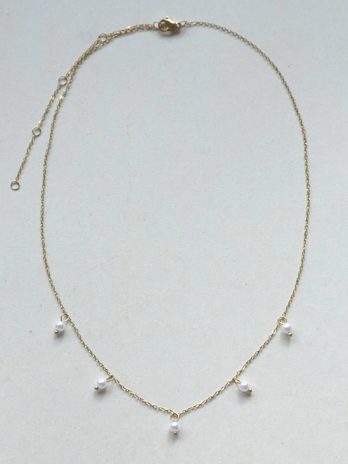 Stainless Steel Dainty Pearl Necklace - Image 3