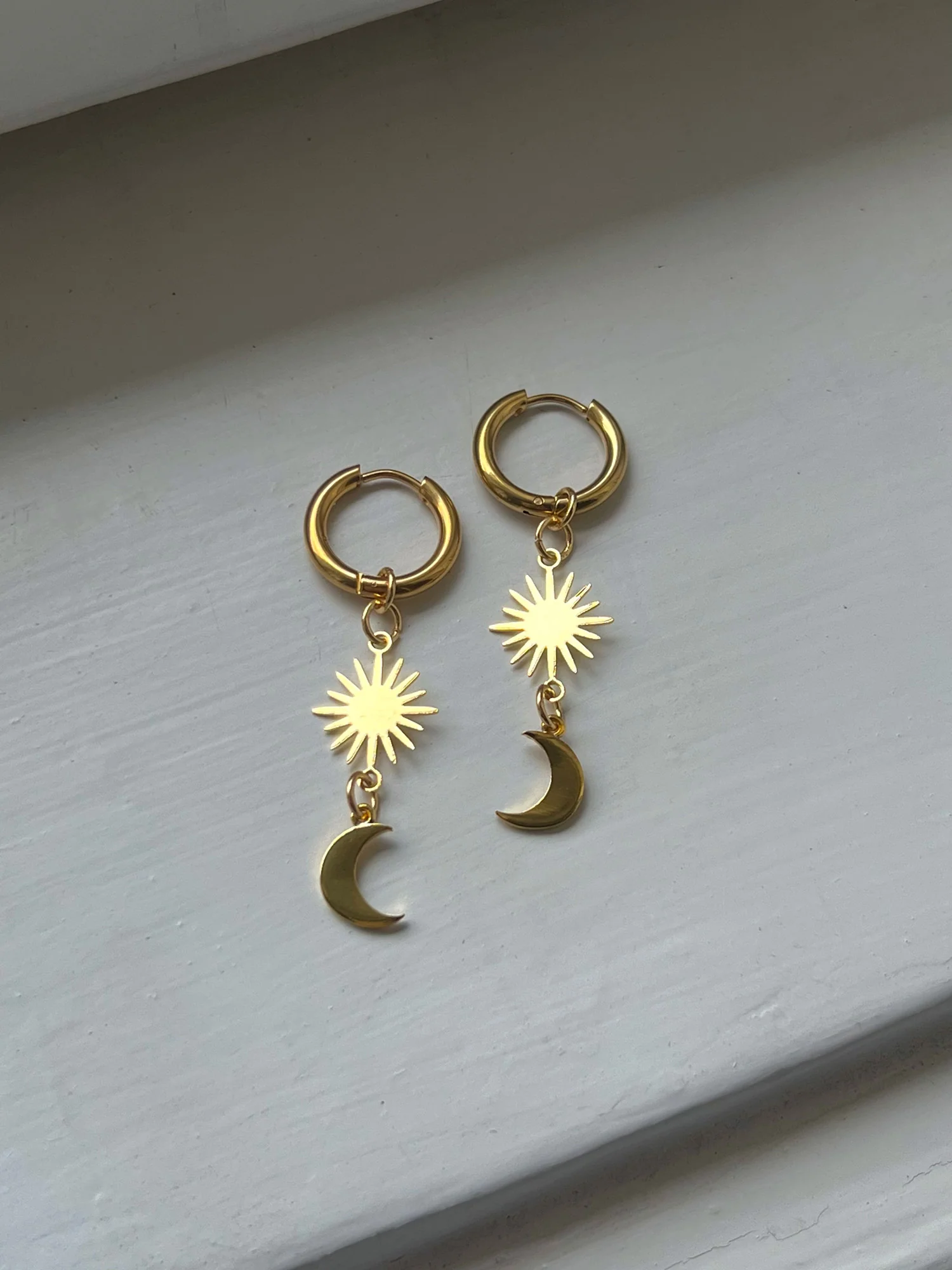 Starburst Crescent Moon Hoops - Image 3
