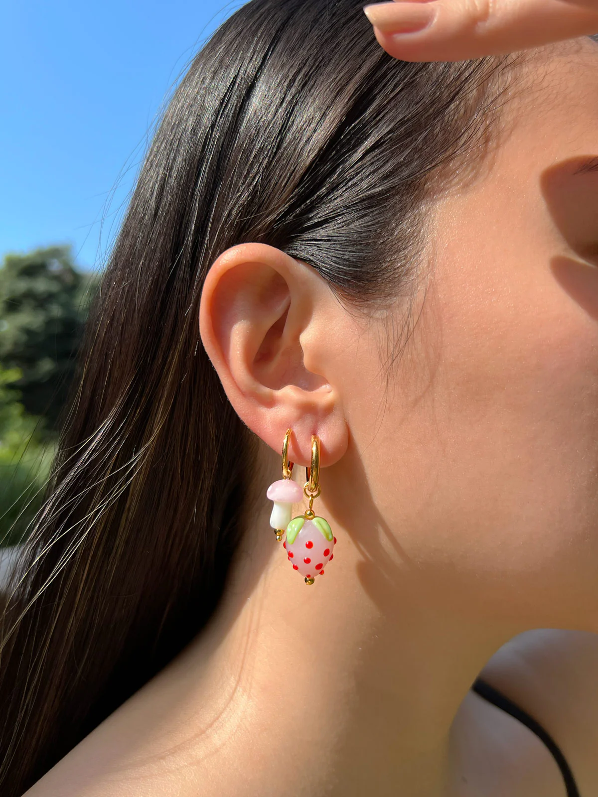 Strawberry Hoops - Pink - Image 3