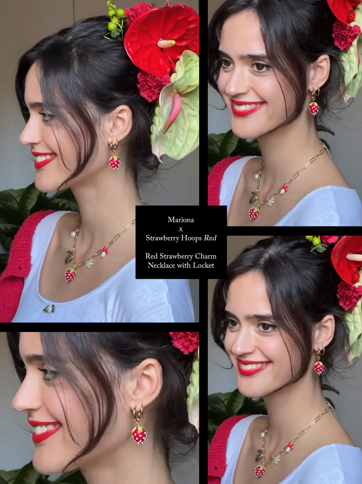 Strawberry Hoops - Red - Image 2