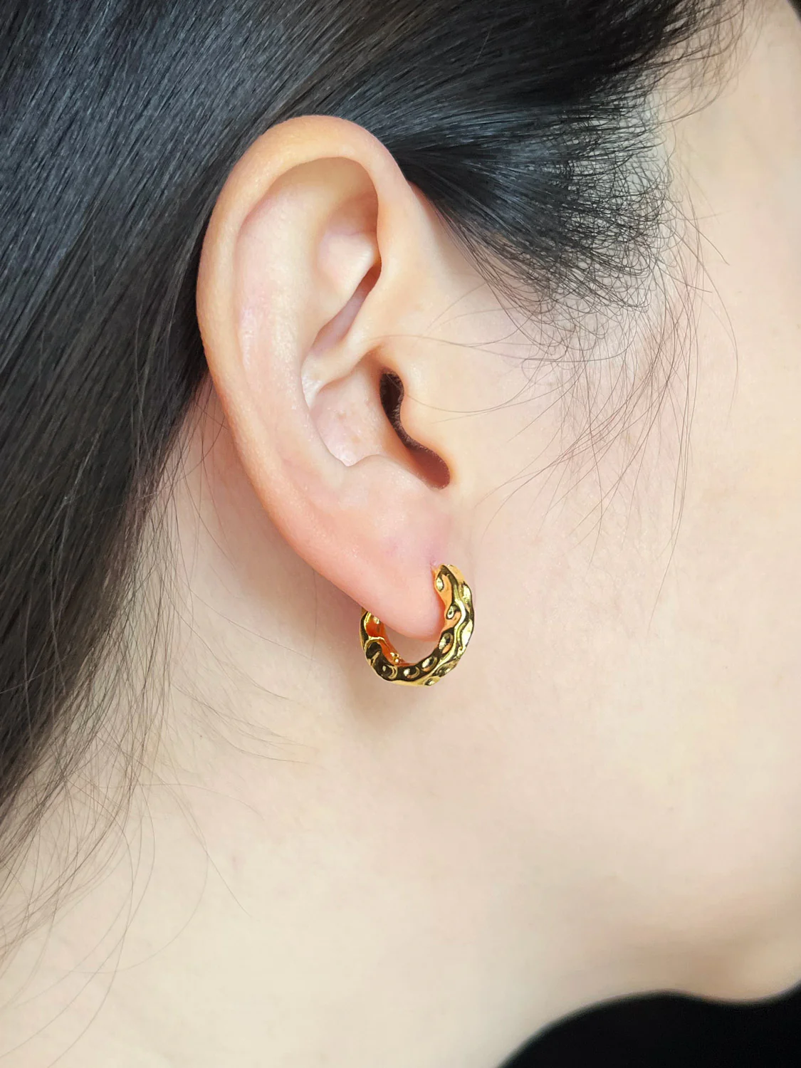 Textured Hoops - Gold - Image 3
