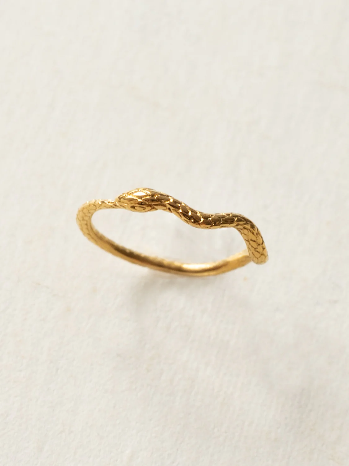 Textured Snake Ring, Stainless Steel - Gold