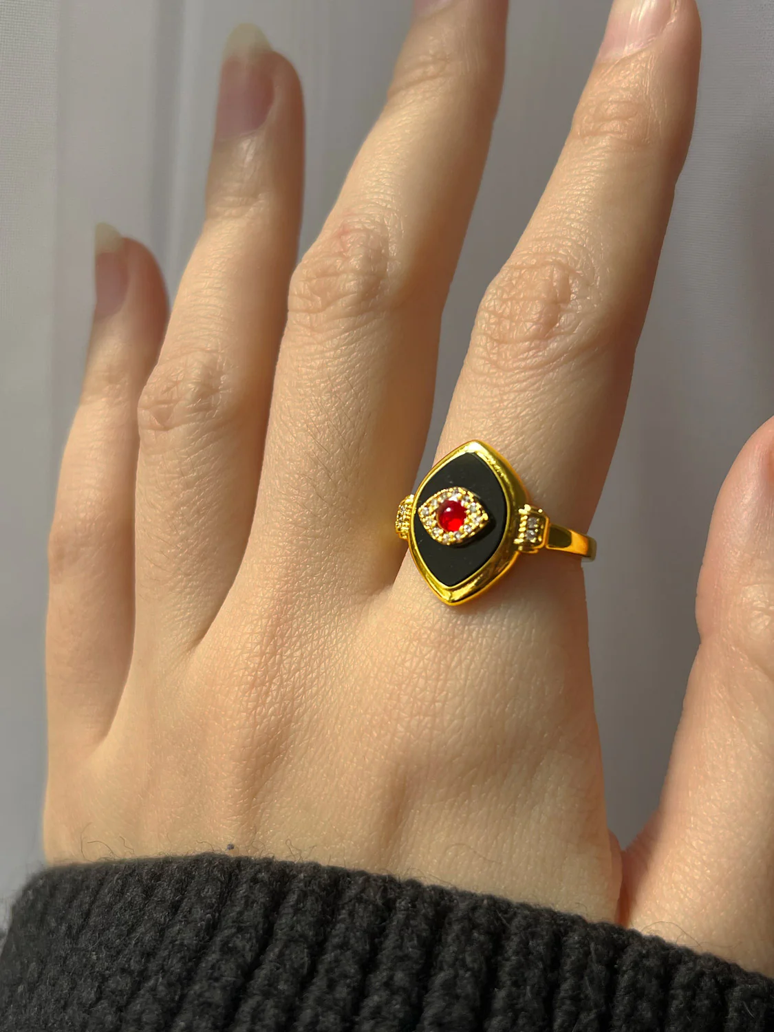 The Grand Evil Eye Ring - Gold - Image 3