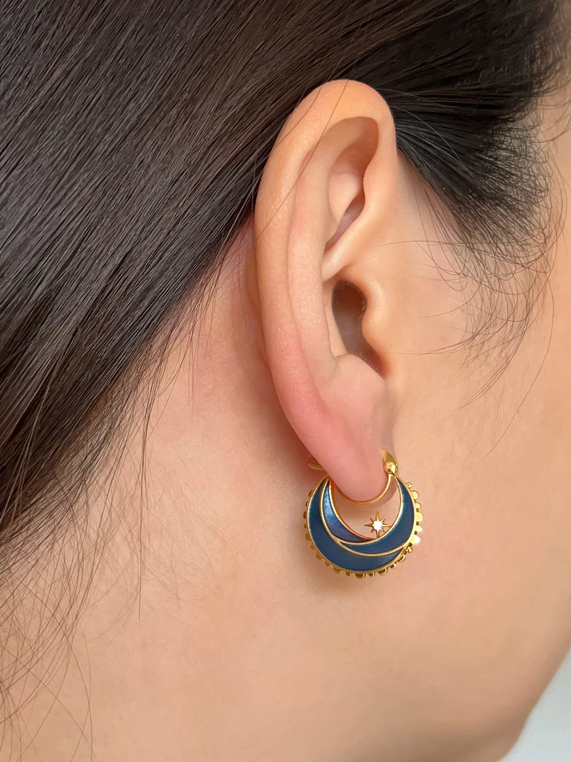 The Journey Beyond Hoop Earrings - Blue - Image 3