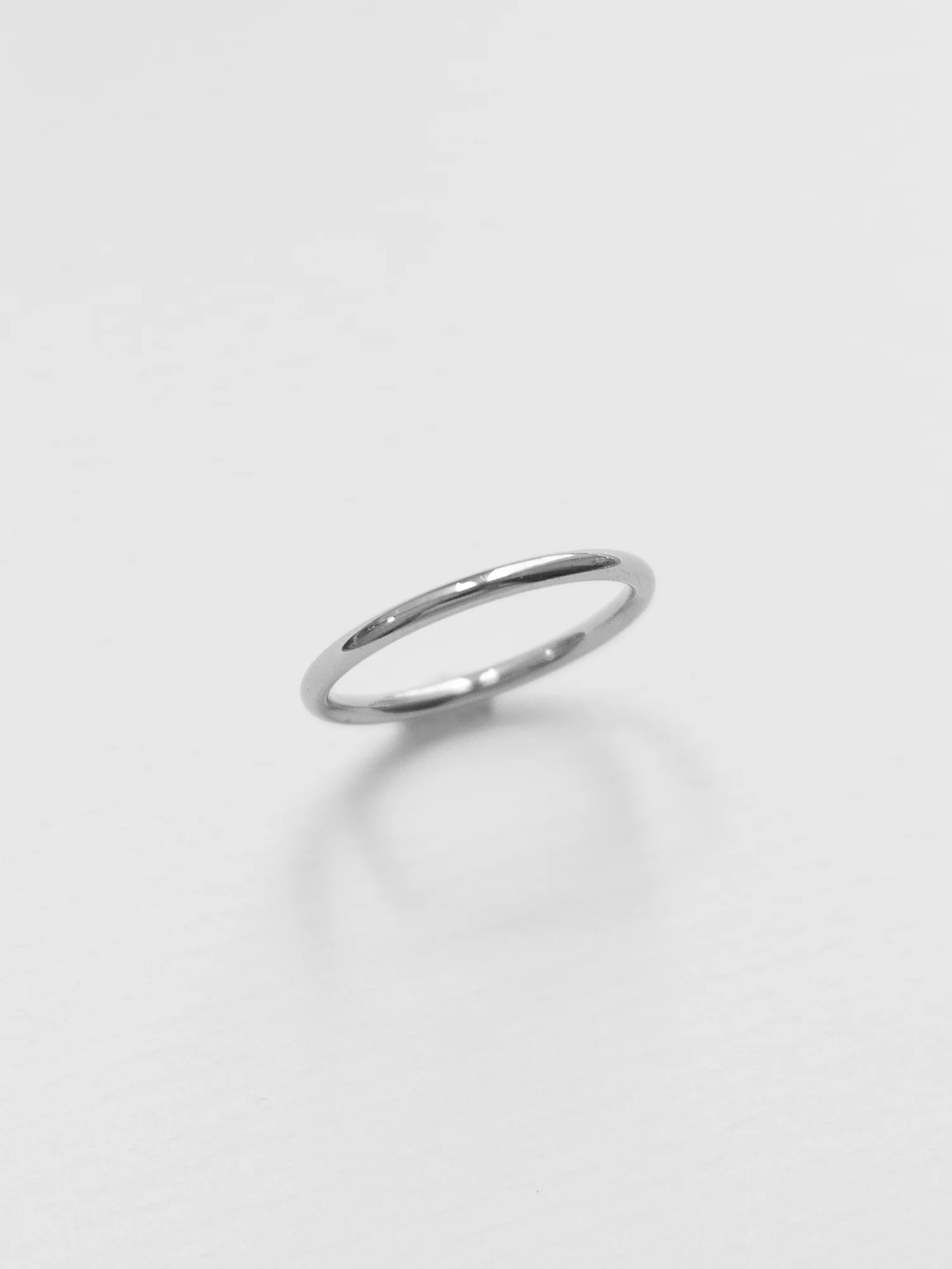 Thin Stackable Silver Ring, Stainless Steel 1.5mm - Image 2
