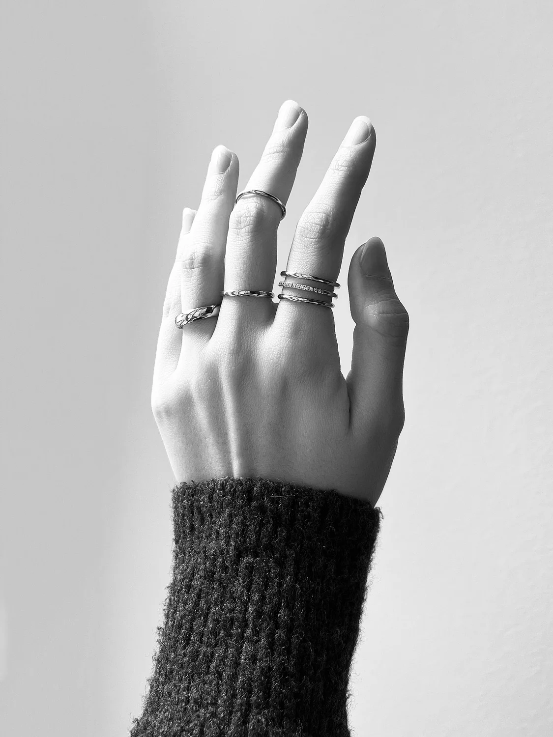 Thin Stackable Silver Ring, Stainless Steel 1.5mm - Image 9