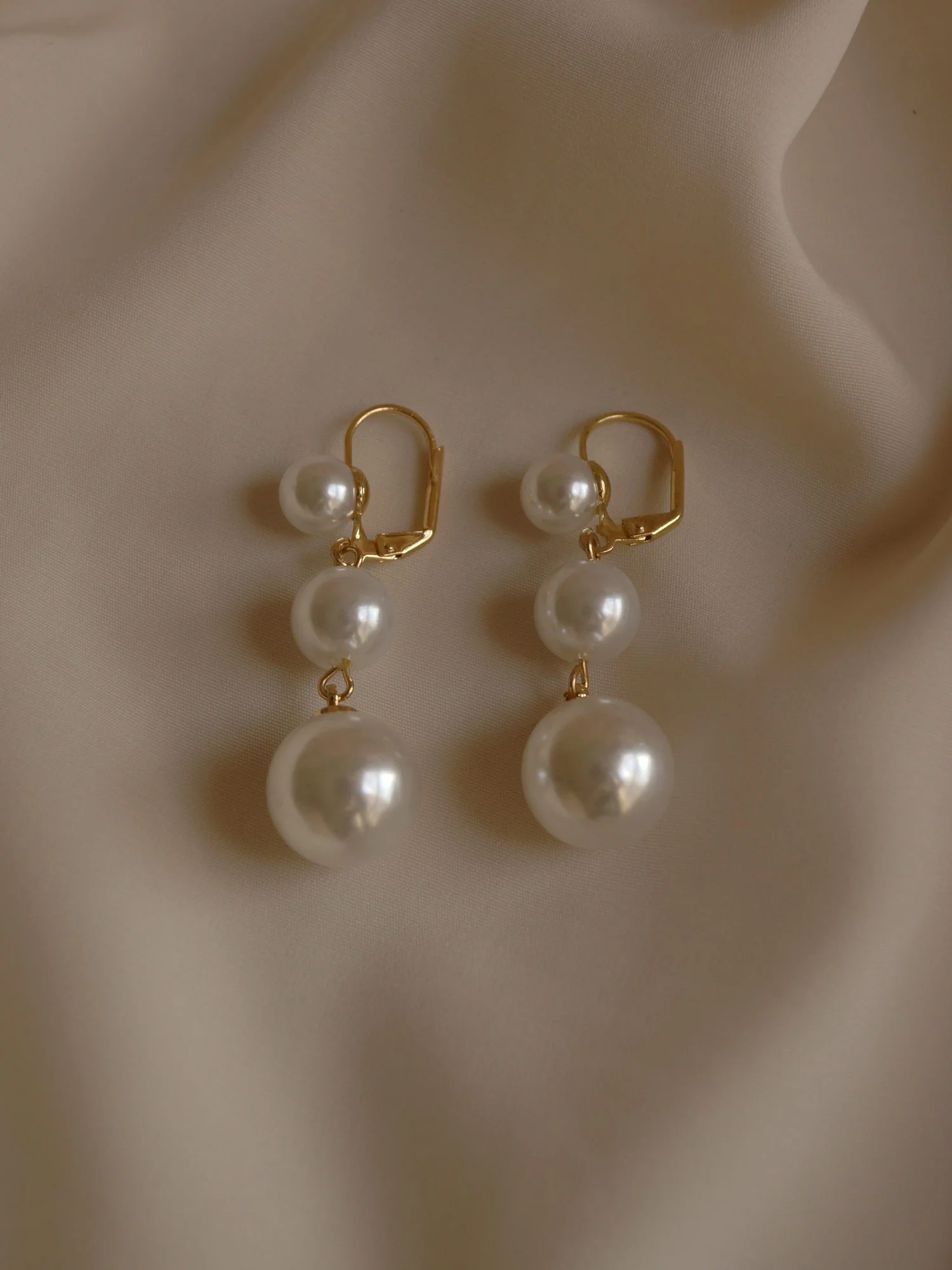 Triple Pearl Earrings - Image 2