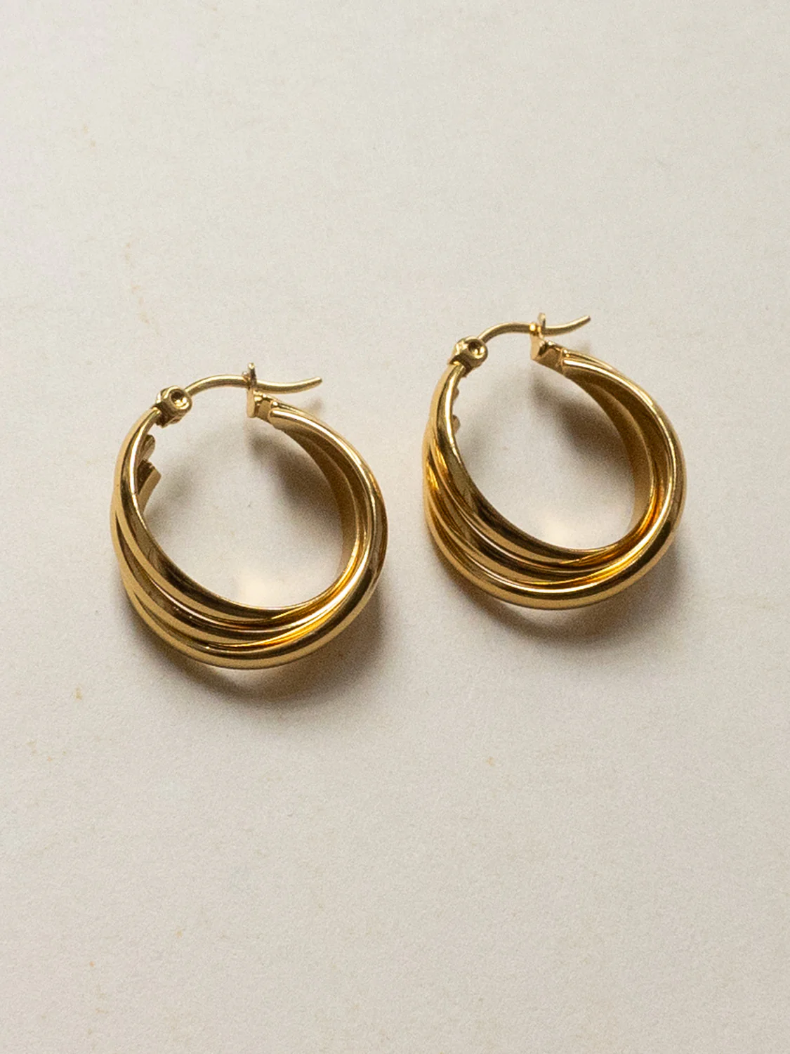 Twist Hoops - Stainless Steel, Gold - Image 3