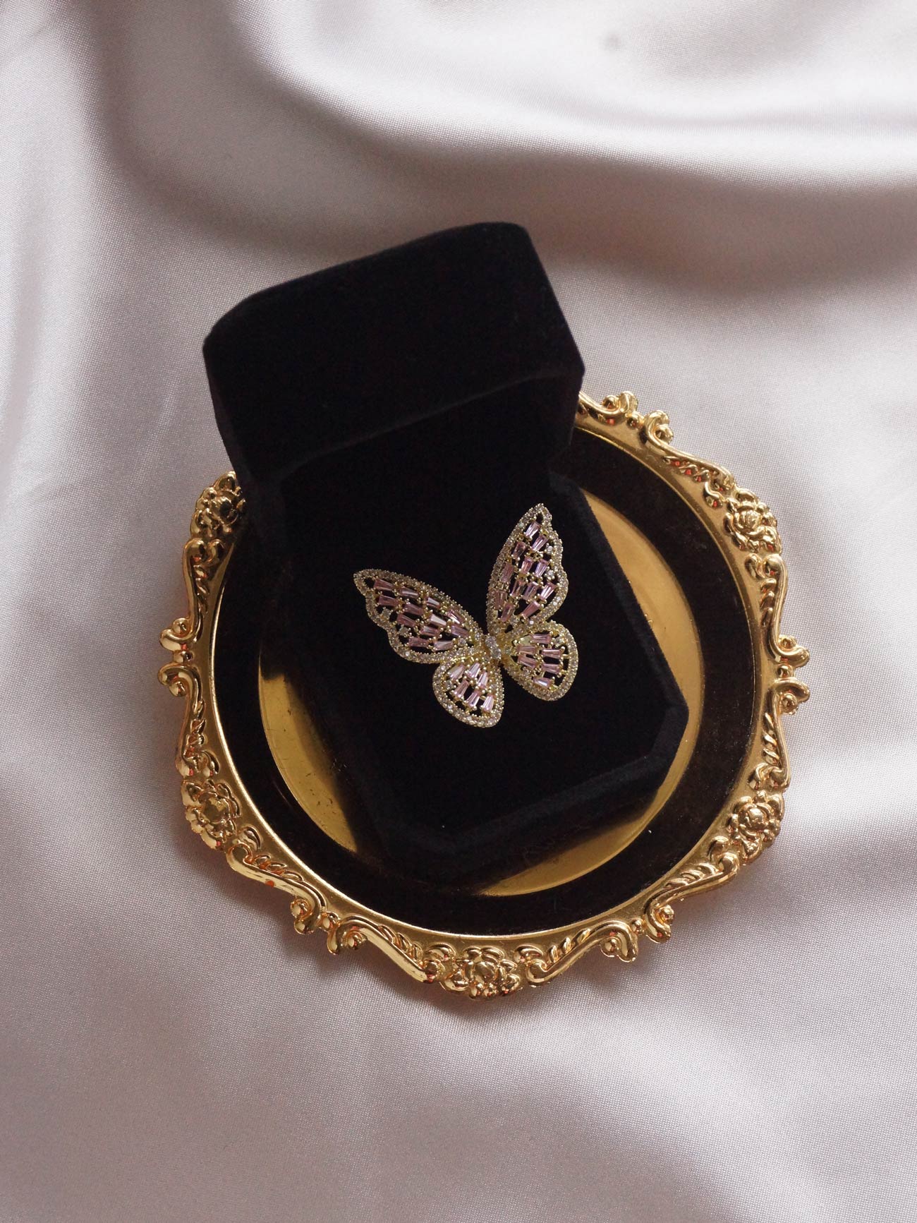Velvet Ring Box - Black - Image 3